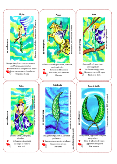 cartes 61 à 66 dut Tarot Mandragora