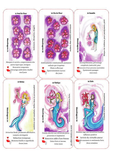 cartes 31 à 36 du Tarot Mandragora