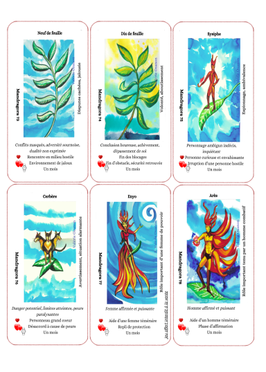 cartes 73 à 78 du Tarot Mandragora