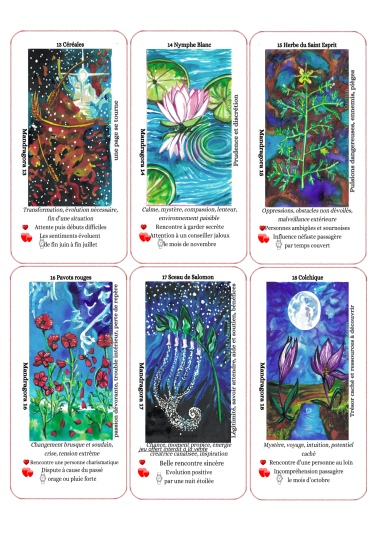 cartes 13 à 18 dur Tarot Mandragora